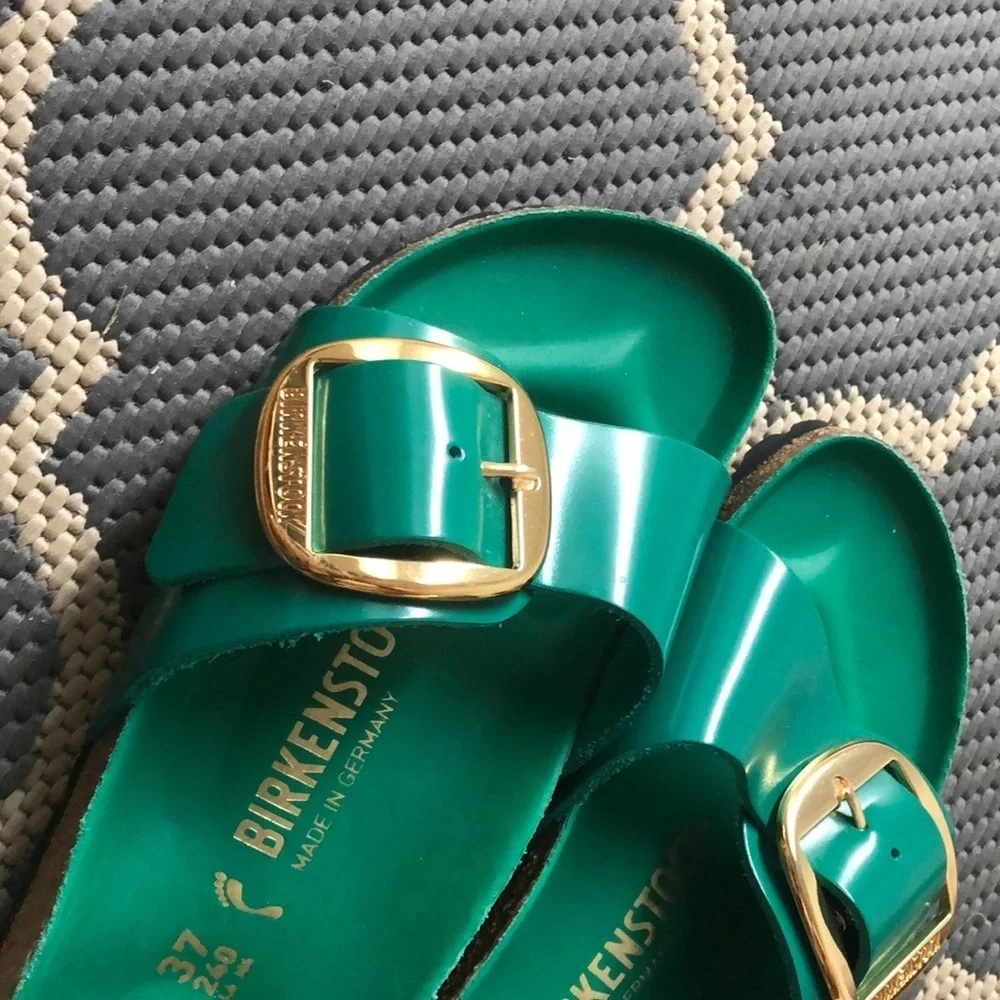 Birkenstock | 37 | Madrid Hammered Big Buckle Natural Leather Patent High Shine - Picture 3 of 7